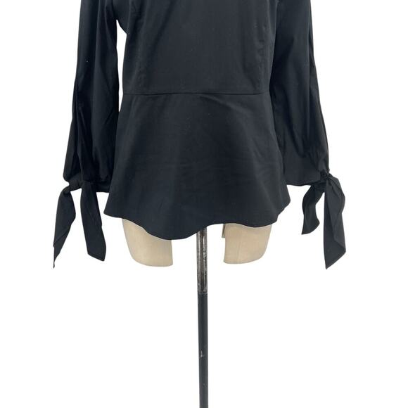 Universal‎ Standard for J Crew Crisp Tie Sleeve Top in Black Size Small - Picture 3 of 10
